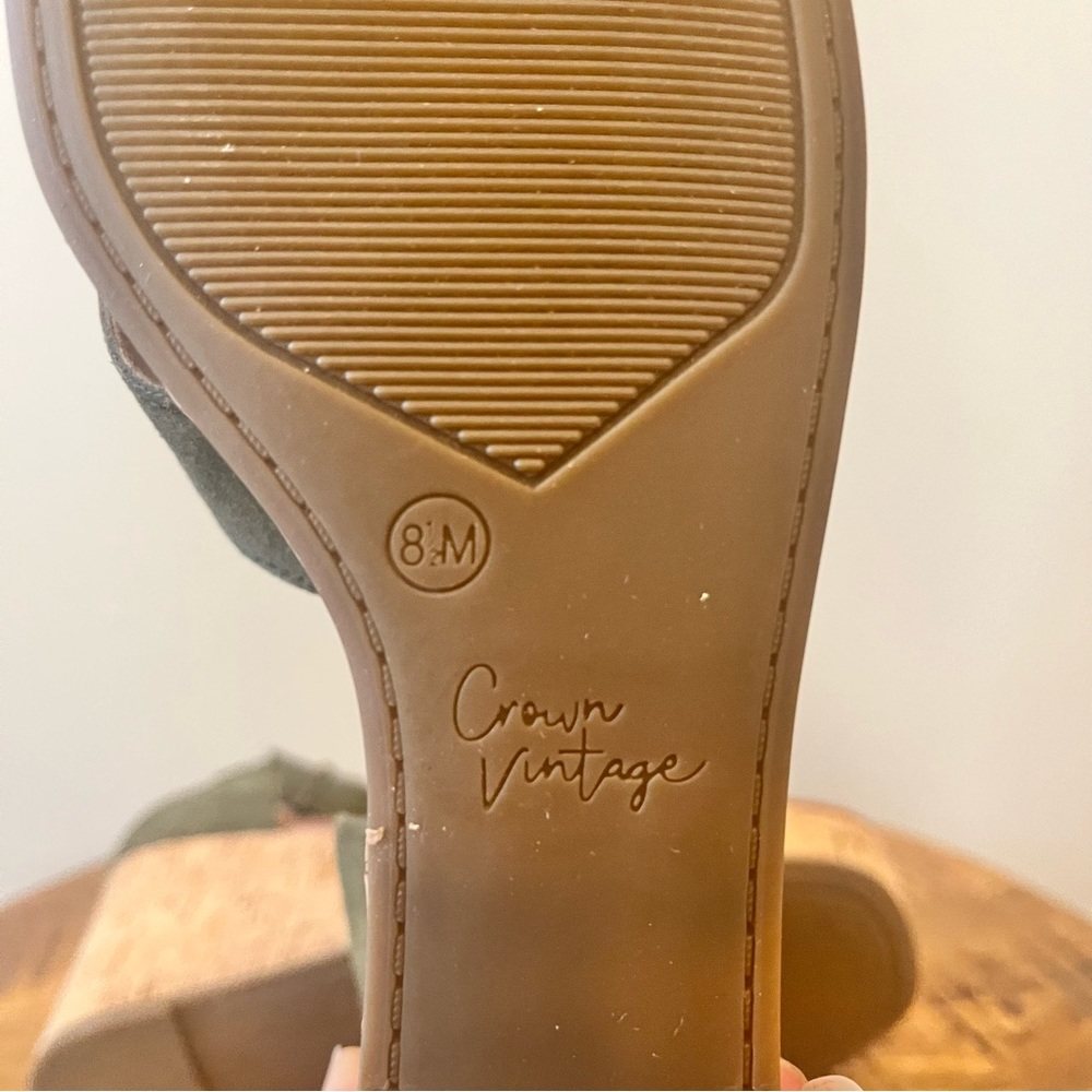 Crown Vintage Chalina Wedge Sandal Green Sz 8.5 - Picture 3 of 7